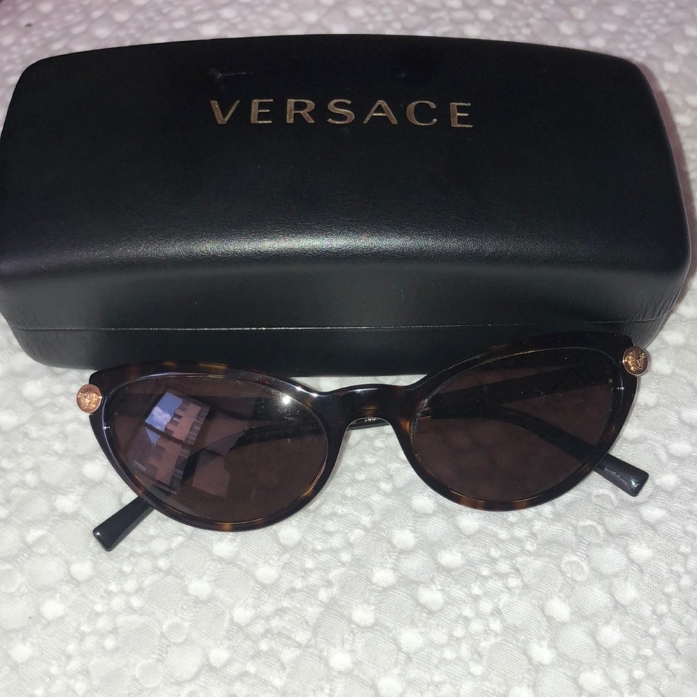 Versace Havana Brown Cat Eye Sunglasses